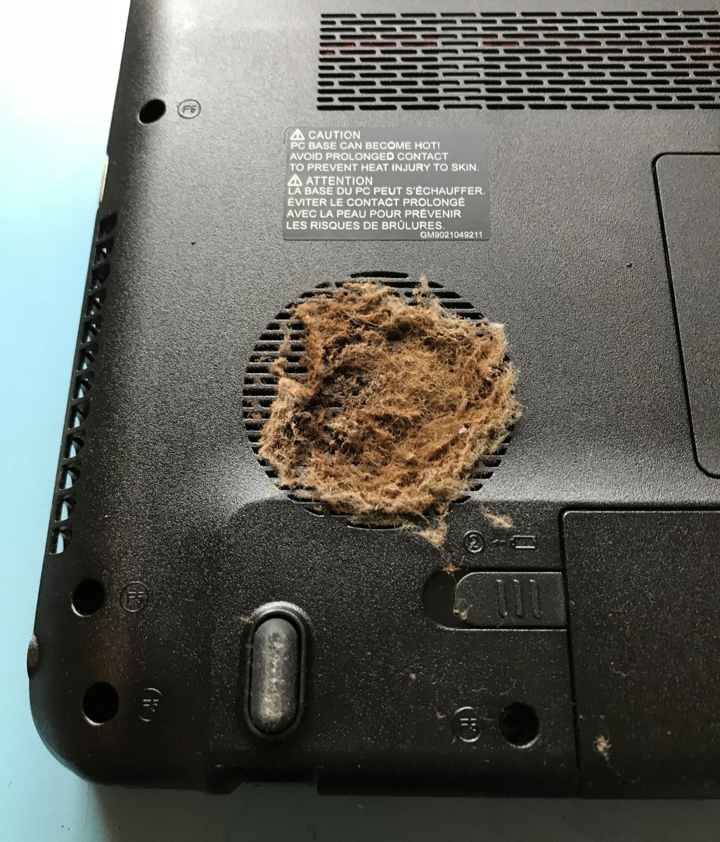 Laptop fan clogged up