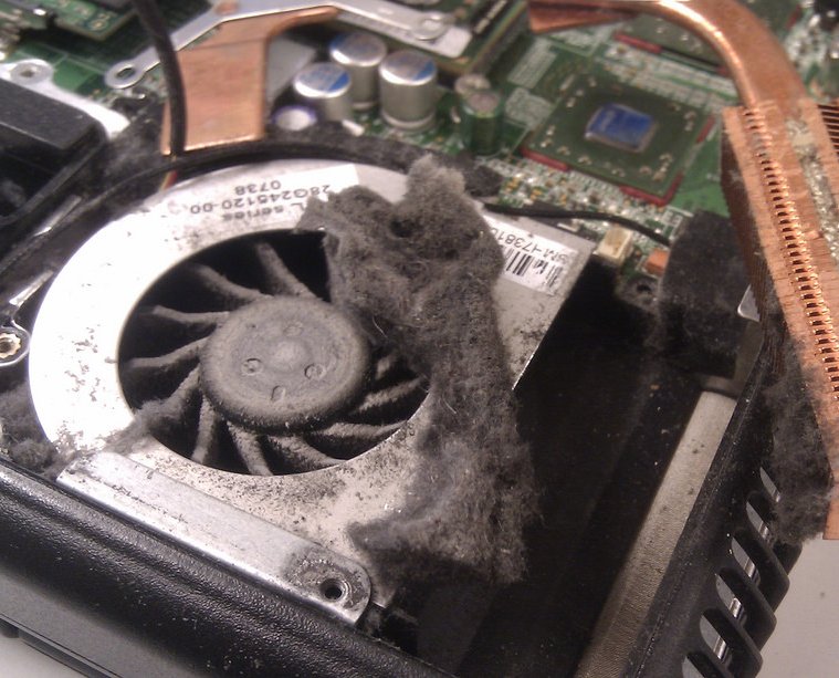 Dusty and blocked heatsink and fans can cause serious overheating problems